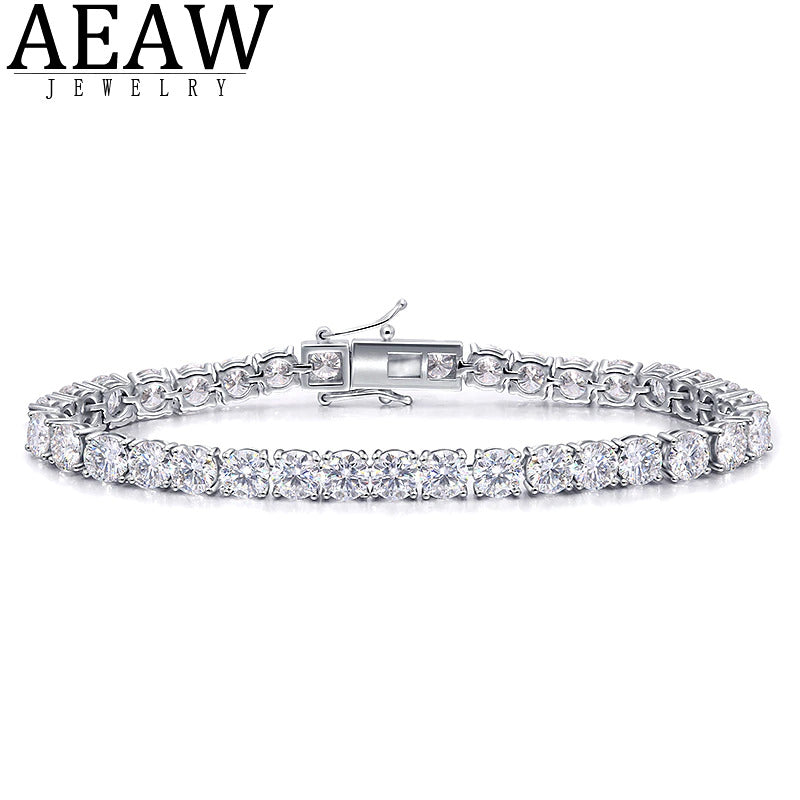 AEAW Platinum Plated Silver 12.4CTW 18CM Length 4Mm F near Colorless