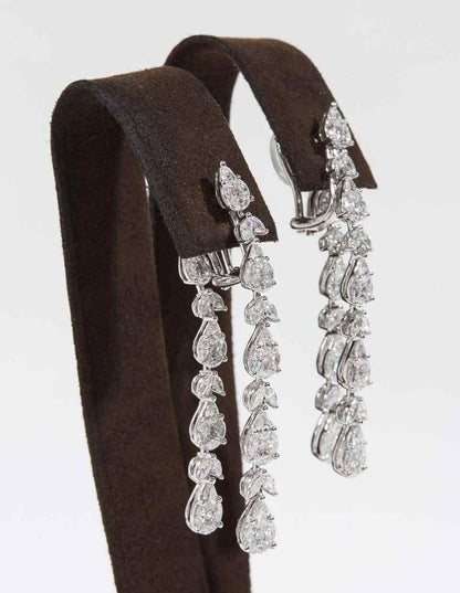 Stunning Diamond Dangle Drop Earrings