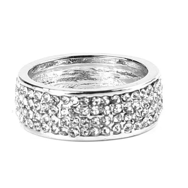White Sapphire Rhinestones Birthstone Ring Men'S Women Wedding Engagement Band R