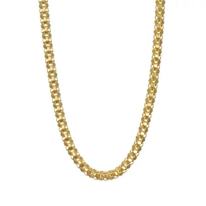14K Yellow Gold Mirror Cut Popcorn Chain