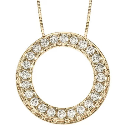 0.46 CT. T.W. Diamond Circle Pendant in 14K Gold