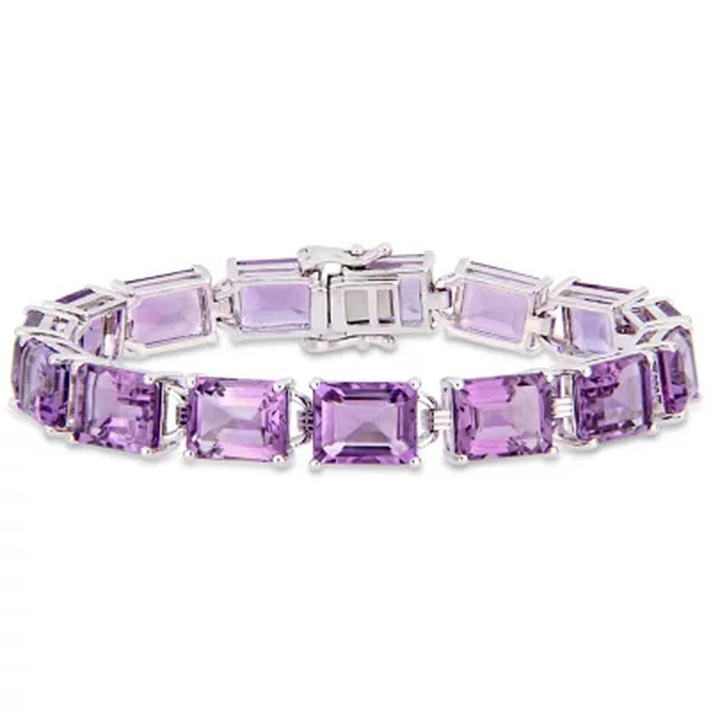 Amethyst Tennis Bracelet in Sterling Silver, 7.25"