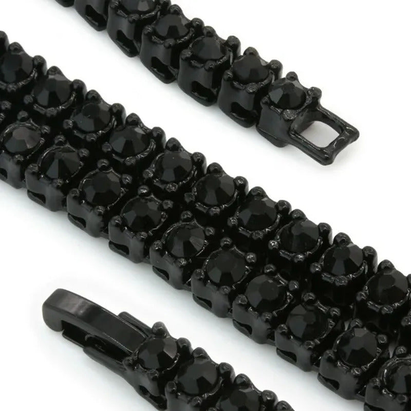 Tennis Chain Iced Bling 20"/24"/30" 1 Row Black Lab Diamond Necklace Icy Choker
