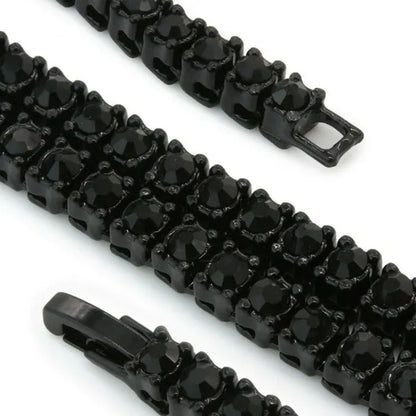 Tennis Chain Iced Bling 20"/24"/30" 1 Row Black Lab Diamond Necklace Icy Choker