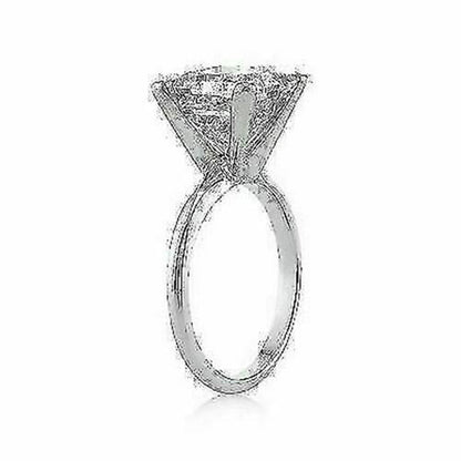 Solitaire 5.00 Ct Diamond Engagement Rings 14Kt White Gold Princess Cut Size 7