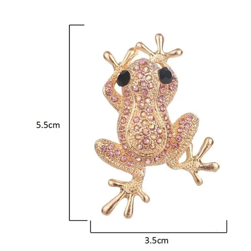 Personality Cute Frog Diamond Brooch Pin