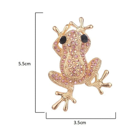 Personality Cute Frog Diamond Brooch Pin