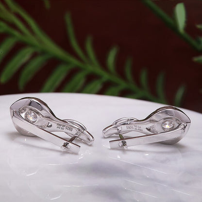D Color VVS1 round Excellent Cut 1.0CTW 5.0MM Moissanite Hoop Earring 18K White