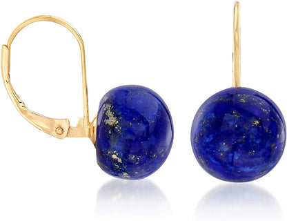 Lapis Earrings in 14Kt Yellow Gold