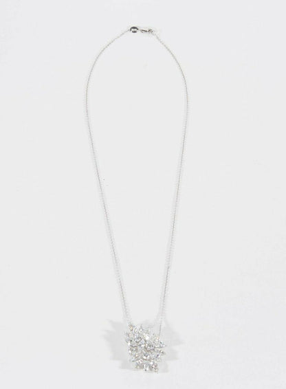 Diamond Cluster Pendant 2.55 carats F VS marquise, pear and round brilliant 18 k