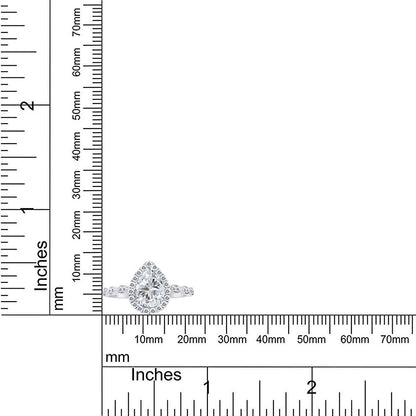 925 Sterling Silver Teardrop Infinity Design, Center 12X8MM (2.75 Ct) Pear Cut M