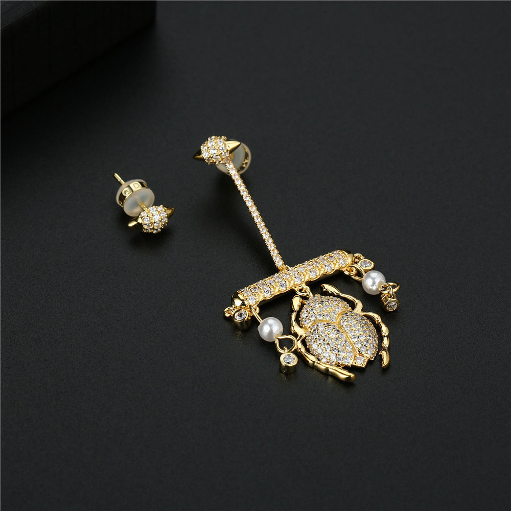 Silver S925 Sterling Silver Micro-Set Crystal Diamonds a Home Meilong Version As