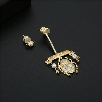 Silver S925 Sterling Silver Micro-Set Crystal Diamonds a Home Meilong Version As