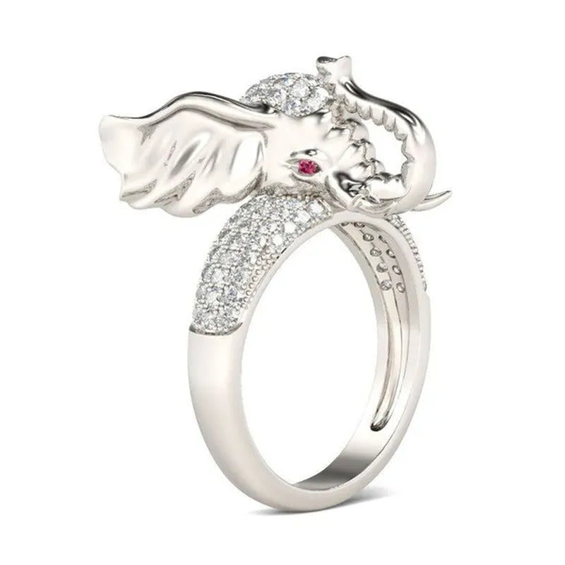 Unique Elephant Ring Animal Totem Ring 925 Silver Rings Jewelry Anniversary Stat