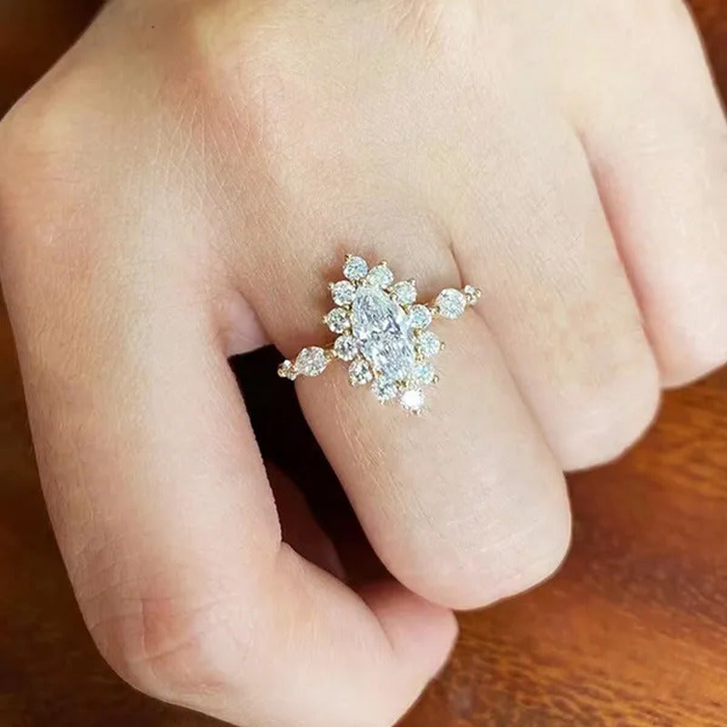 Luxury Princess Fashion Engagement Jewelry Engagement Rings for Women Bride Wedd