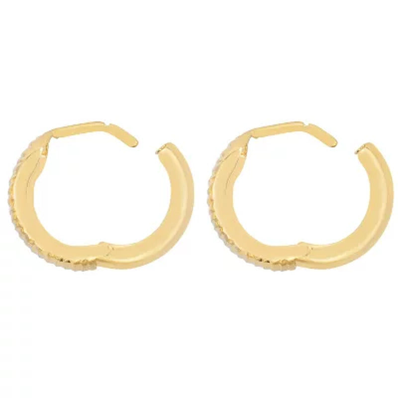 Diamond Cut and Polished Huggie Ears in 14K Yellow Gold