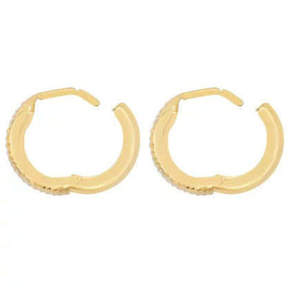 Diamond Cut and Polished Huggie Ears in 14K Yellow Gold