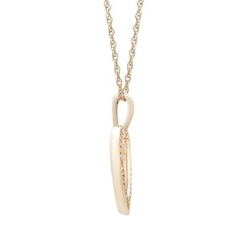0.10 CT. T.W. Diamond Heart Pendant in 14K Yellow Gold