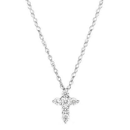 0.08 CT. T.W. Diamond Cross Pendant in 14K Gold