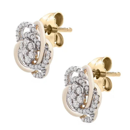 0.25 CT. T.W. Diamond Love Knot Stud Earrings in 14K Yellow Gold