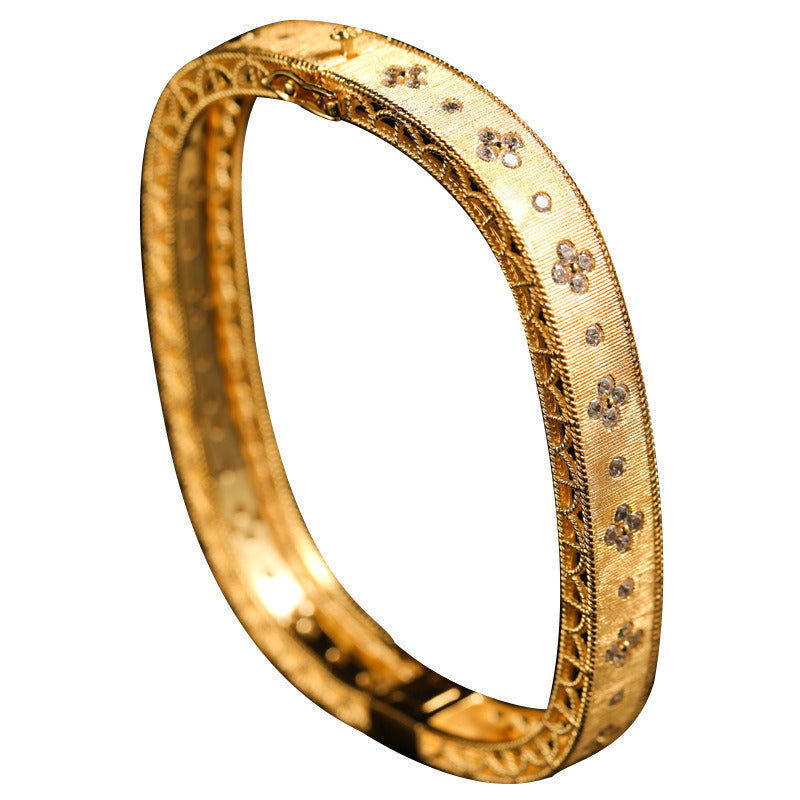Italian Vintage Style Four-Leaf Clover Bracelet