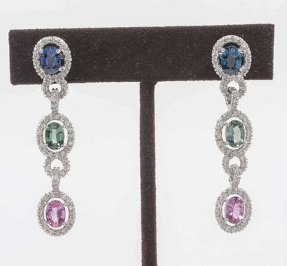 sapphire and diamond earring long dangle