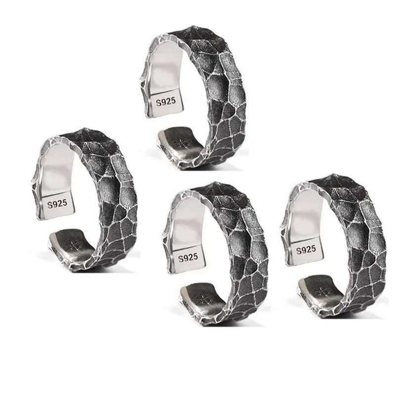 Vintage Stone Pattern Ring Men and Women Simple Personality Ring Fashion Hand Je