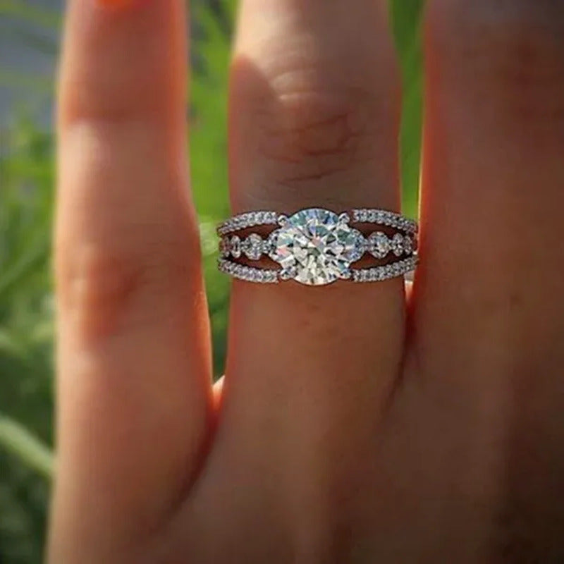 Exquisite Women'S Cut round Ring Fashion Bridal Party Engagement Wedding Ring Si