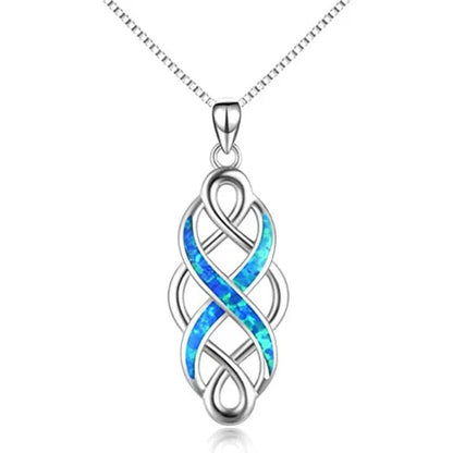 New Fashion 925 Sterling Silver Celtic Knot Necklace for Women Elegant Bridal We