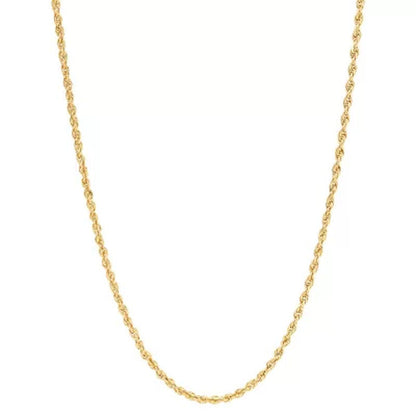 14K Yellow Gold 2.40-2.50MM Solid Rope Chain