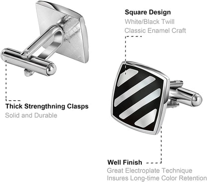 12 Pairs Cufflinks Set Gifts for Men Vintage Wedding Tuxedo Shirt Cuff Links Sil