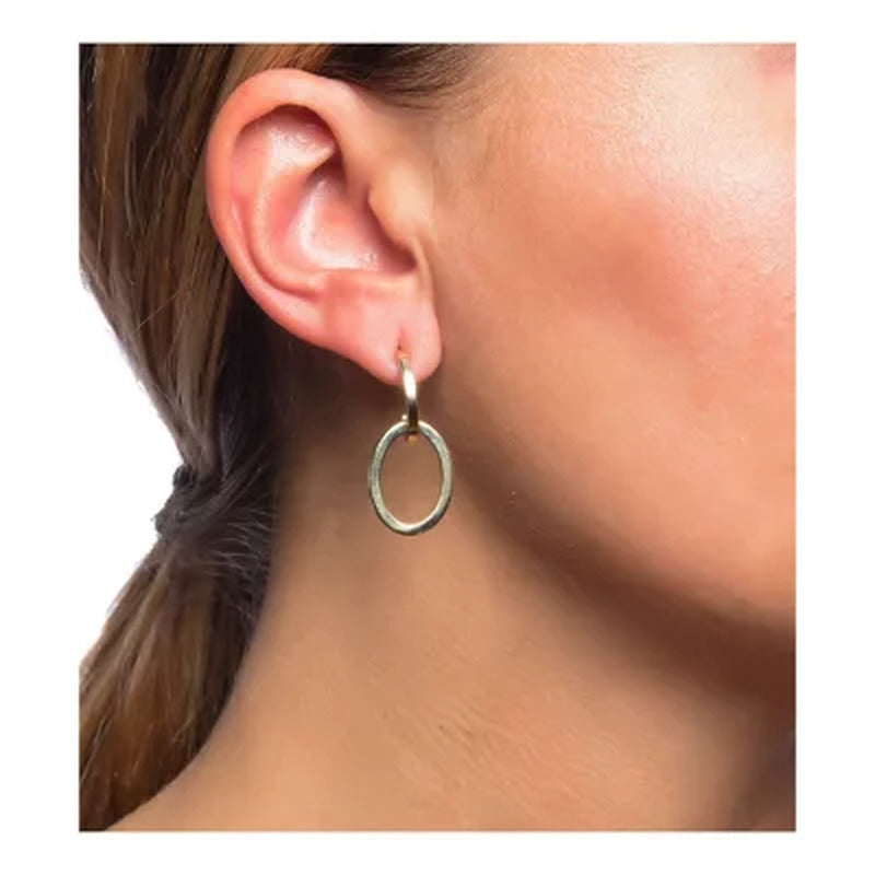14K Yellow Gold High Polish Door Knocker Earrings