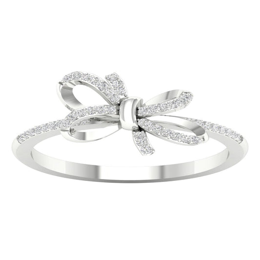 Imperial 1/8Ct TDW Diamond 10K White Gold Knot Ring (H-I, I2)
