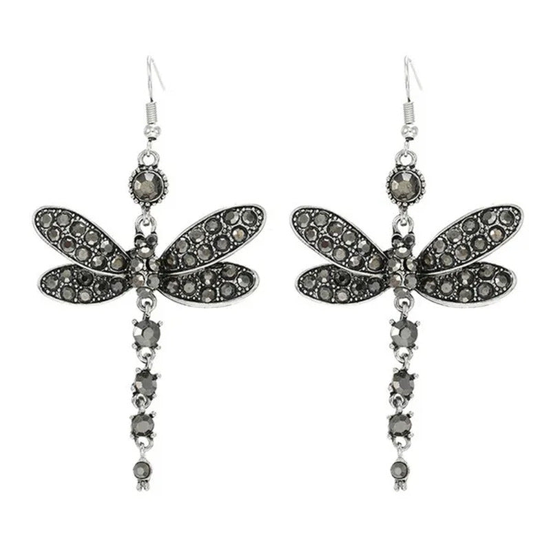 1 Pair Women'S Ethnic Style Tassel Dragonfly Earring Dragonfly Earrings with Tin
