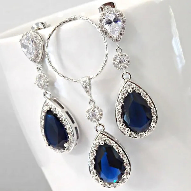 3Psc Exquisite 925 Sterling Silver Diamond Pendant Diamond Necklace Romantic Eng