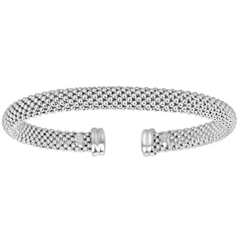 3 Piece Set of Textured Cuff Bracelets in Sterling Silver