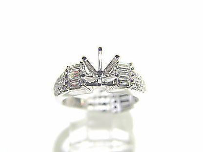 DIAMOND 6 BAGUETTE SHAPE ROUND BR PAVE SET SETTING 6 PRONG