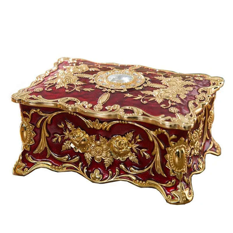 Metal Crafts European Style Retro Jewelry Box Creative High-End Ring Necklace Sm