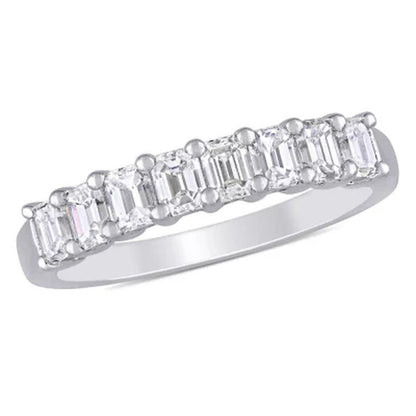 Allura 0.95 CT. T.W. Emerald-Cut Diamond Semi-Eternity Anniversary Ring in 14K W