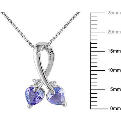 Miabella Women'S 4/5 Carat T.G.W. Heart-Shape Tanzanite and Round-Cut Diamond Ac