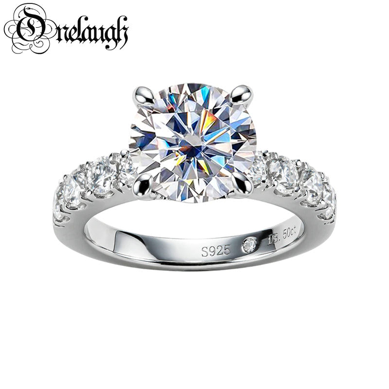 Real 3.5Ct 9.5Mm D Color Moissanite Wedding Rings for Women Top Quality 18K