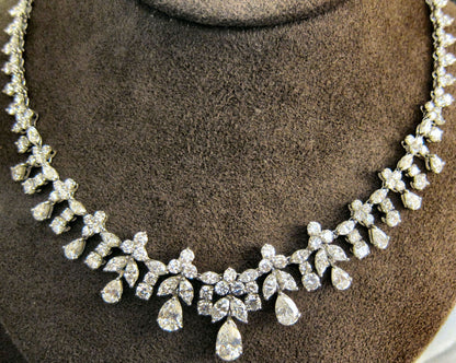 DIAMOND NECKLACE PEAR SHAPE 11 PIECE MARQUISE SHAPE 22 PIECE ROUND 201 PIECE SET