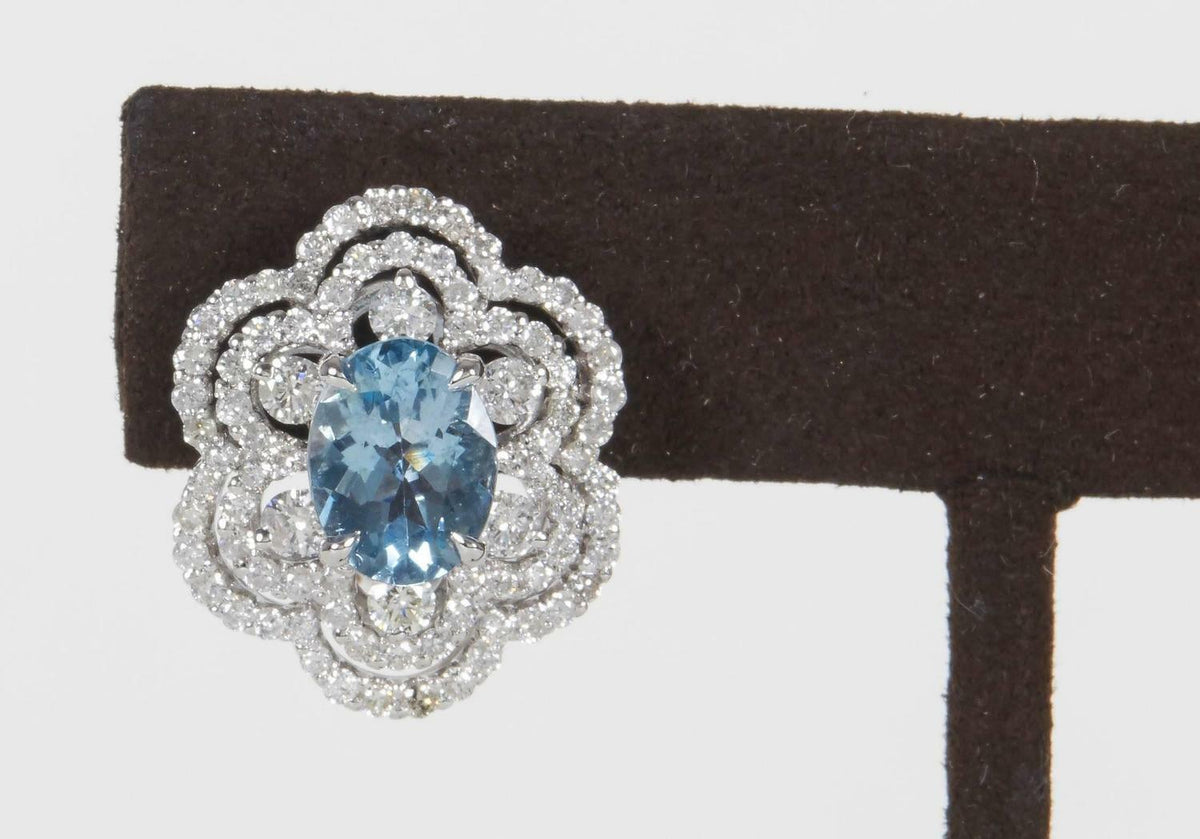 aquamarine diamond earring
