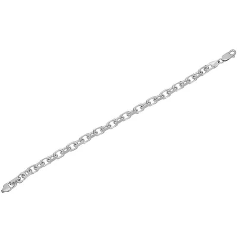 Italian Sterling Silver Diamond-Cut Oval Rolo Chain Bracelet, 8.5"