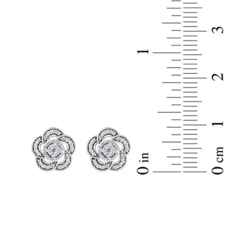 0.20 CT. T.W. Diamond Flower Earrings in 14K Gold
