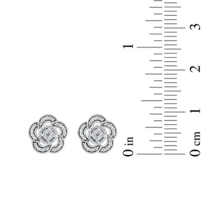0.20 CT. T.W. Diamond Flower Earrings in 14K Gold