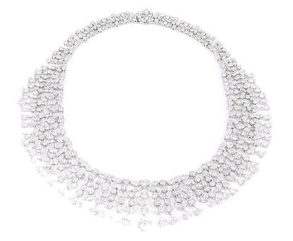 GIA CERTIFIED DIAMOND PEAR MARQUISE ROUND BRILLIANT SHAPE CHOKER NECKLACE
