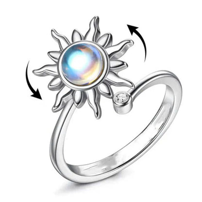 Sunflower Ring Fidget Spinner Ring Open Adjustable Ring You Are My Sunshine Ring