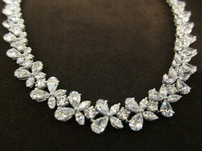 DIAMOND NECKLACE 38 ROUND 76 MARQUISE DIAMOND LARGE PEAR SHAPE DIAMOND NECKLACE