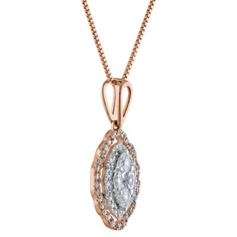 0.29 CT. T.W. Composite Diamond Marquise Shape Pendant in 14K Gold